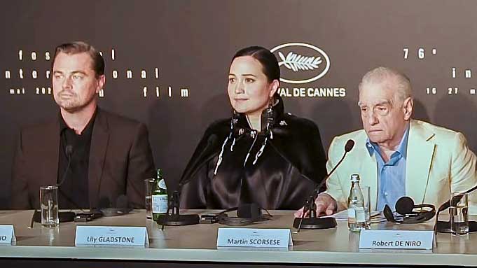 Pressekonferenz am Film Festival Cannes 2023: Leonardo DiCaprio, Lily Gladstone, Martin Scorsese