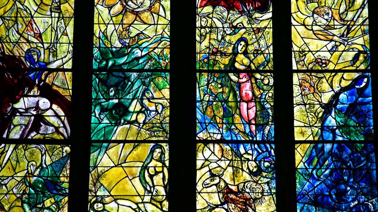 Glasfenster von Chagall in der Kathedrale St-Etienne in Metz