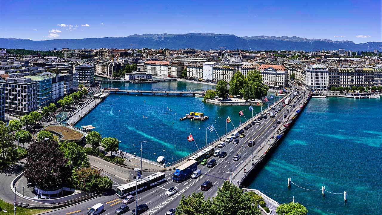 Blick auf das Zentrum von Genf
