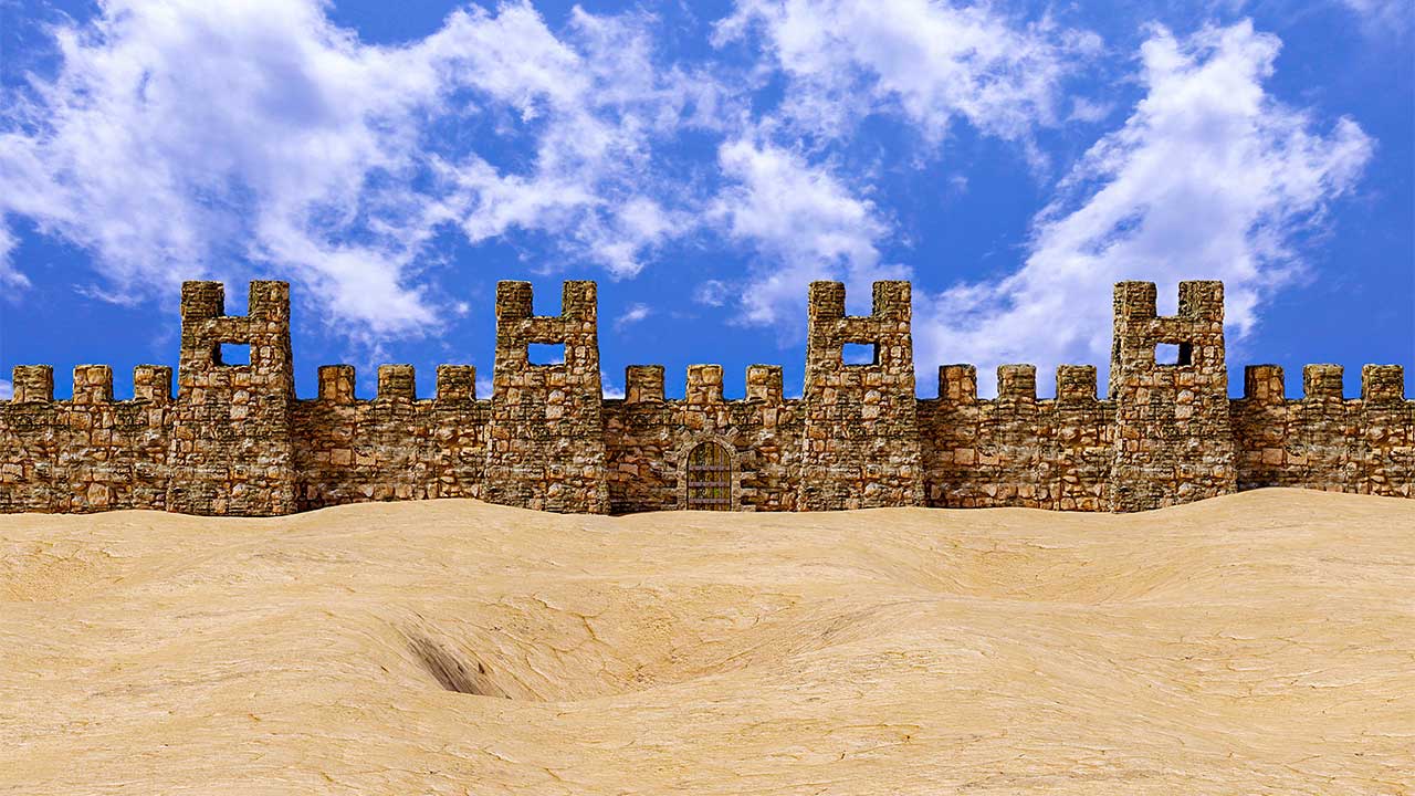 Nachbildung der Stadtmauer des antiken Jericho