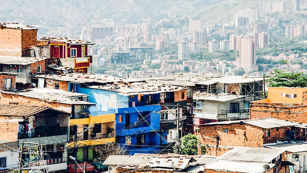 Blick auf verschiedene Teile von Medellin, Kolumbien