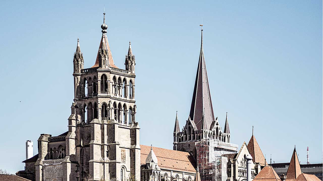 Blick auf die Kathedrale von Lausanne