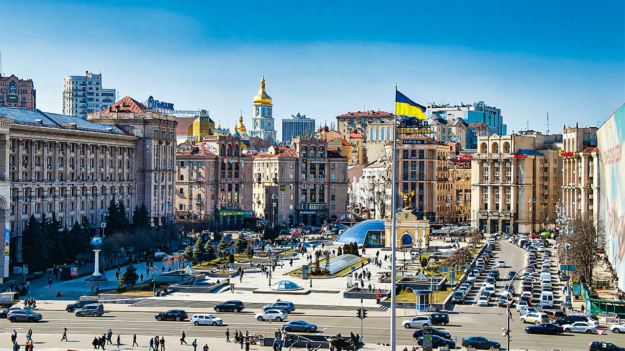 Platz der Unabhängigkeit in Kiew, Ukraine